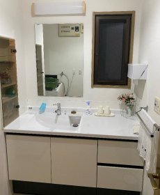仙台市_収納力UPと広い洗面ドレッサー