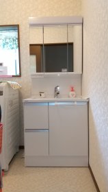 石巻市　見せる収納から見せない収納へ！洗面所リフォーム
