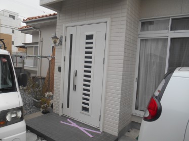 石巻市＿カードキーでラクラク玄関リフォーム